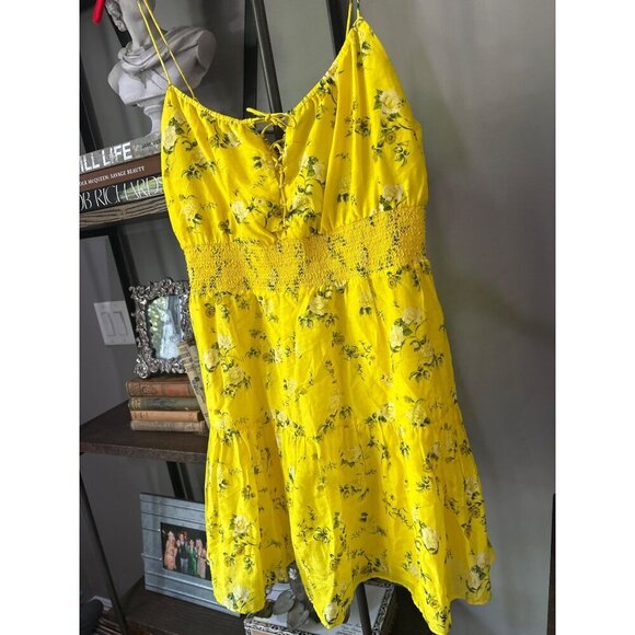 ALICE + OLIVIA Lai Printed Silk Blend Mini Dress Yellow Womens Size 10 - Picture 10 of 15